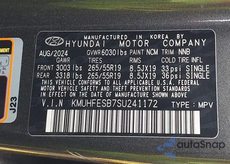 2025 Genesis Gv80 2.5T Standard Awd from USA, damaged, VIN KMUHFESB7SU241172